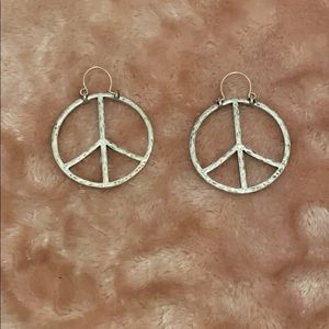 Luck brand peace pierced hanging earrings